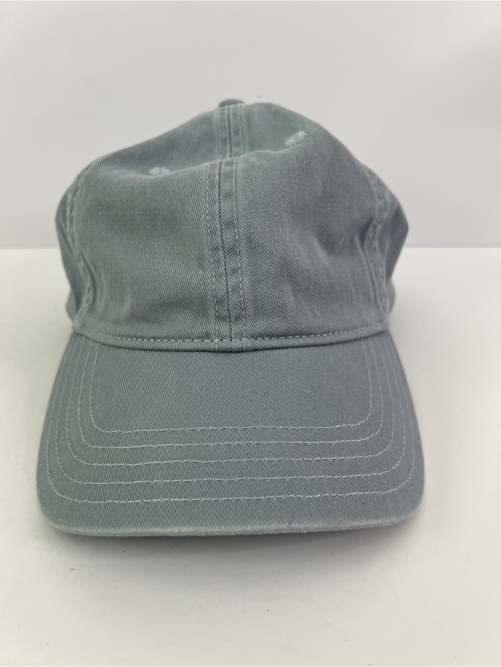 Madewell Organic Cotton Broken-In Baseball Cap Slate Blue Grey Leather Strap